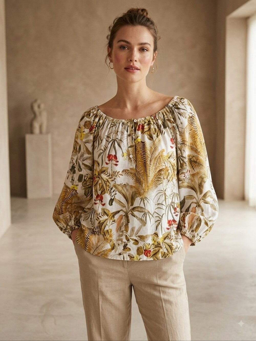 H&M Multicolor Boho Floral Blouse